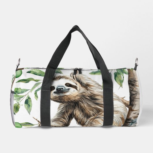 Trendy Niedlicher Faultier in einer Baumeigenschaf Duffle Bag (Rückseite)