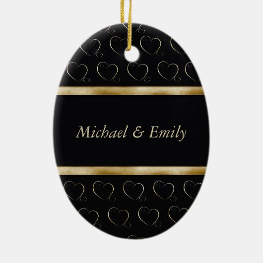 Trendy niedlicher Luxus, schwarz/goldfarben Elefan Keramik Ornament (Hinten)