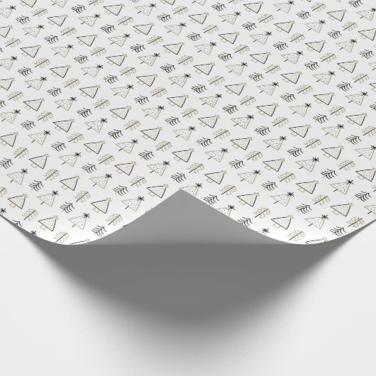 Trendy Nordic minimalistisches Gold und schwarze W Geschenkpapier (Ecke)