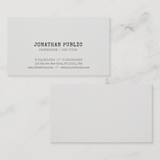 Trendy Nostalgic Look Elite Design Minimal Schlich Visitenkarte (Vorne/Hinten)