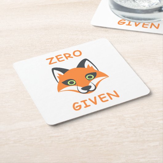 Trendy null Fox gegebener Phrase Emoji Cartoon Rechteckiger Pappuntersetzer (angewinkelt)