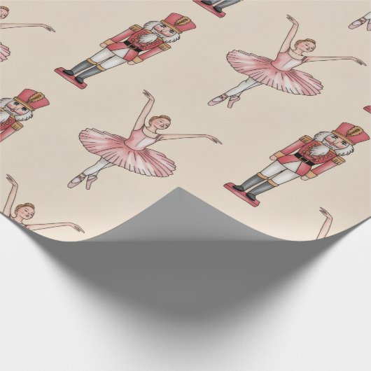 Trendy Nutcracker and Ballerina ballet dancer Geschenkpapier (Ecke)