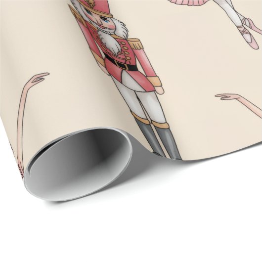 Trendy Nutcracker and Ballerina ballet dancer      Geschenkpapier (Rolleneckpunkt)