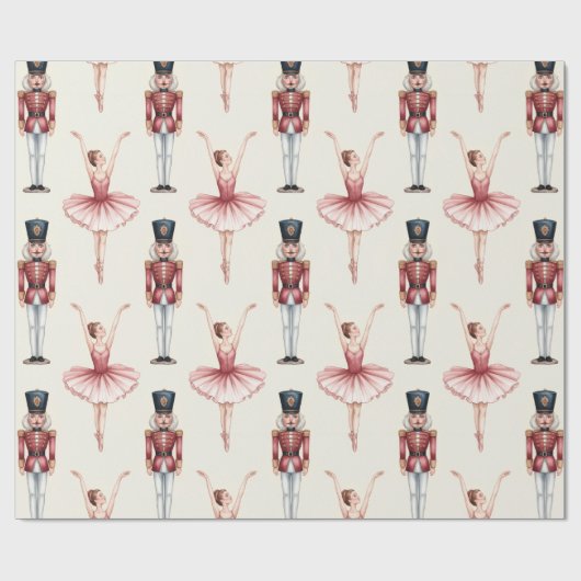 Trendy Nutcracker and Ballerina ballet dancer      Geschenkpapier (Flach)