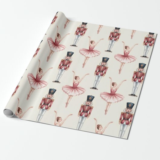 Trendy Nutcracker and Ballerina ballet dancer Geschenkpapier (Ungerollt)
