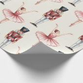 Trendy Nutcracker and Ballerina ballet dancer      Geschenkpapier (Ecke)