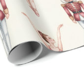 Trendy Nutcracker and Ballerina ballet dancer      Geschenkpapier (Rolleneckpunkt)