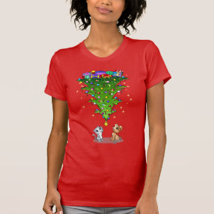 Trendy Oberseite - unten Weihnachtsbaum-Shirt T-Shirt
