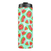 Trendy Obstmuster. Artistic Watermelon Backgrou Thermosbecher (Vorderseite)