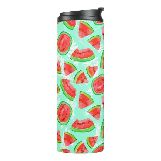 Trendy Obstmuster. Artistic Watermelon Backgrou Thermosbecher (Nach links gedreht)