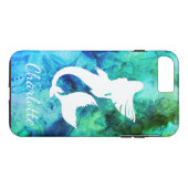 Trendy Ocean Mermaid Silhouette & Name Case-Mate iPhone Hülle (Rückseite (Horizontal))
