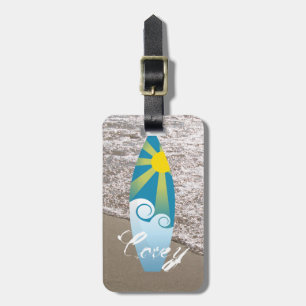 Trendy Ocean Surfboard Graphic Foto Beach Gepäckanhänger