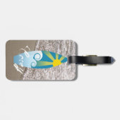 Trendy Ocean Surfboard Graphic Foto Beach Gepäckanhänger (Rückseite horizontal)