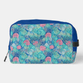 Trendy Ocean Türkise Tropical Cornflakes Wasserfar Waschbeutel (Rückseite)