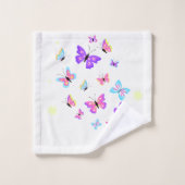 trendy of blue & bunt Butterflies Badhandtuch Set (Waschlappen)