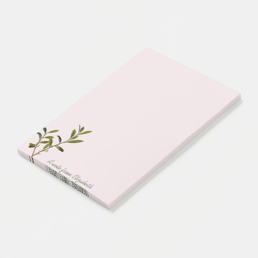 Trendy Olive Branch - Personalisiert Post-it Klebezettel (angewinkelt)
