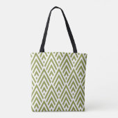 Trendy Olive Green Monogram Diamond Muster Tasche (Rückseite)