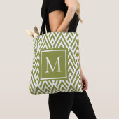 Trendy Olive Green Monogram Diamond Muster Tasche (Von Nahem)
