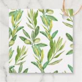 Trendy Olive Oil Wedding Geschenkanhänger (Rückseite)