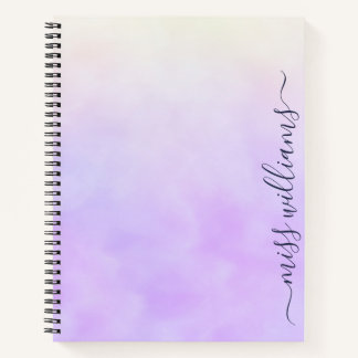 Trendy Ombre Calligraphy Monogram Journal Notizblock