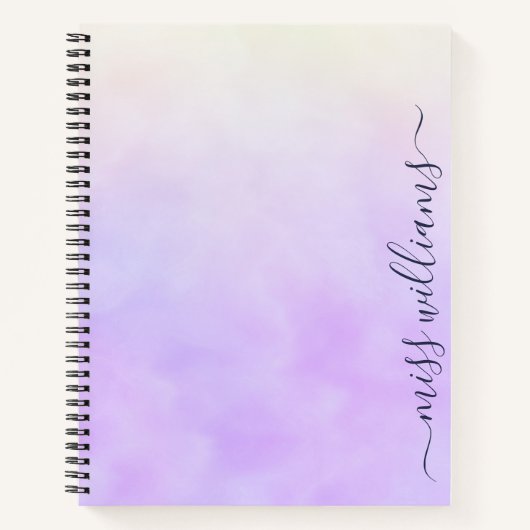 Trendy Ombre Calligraphy Monogram Journal Notizblock (Vorderseite)