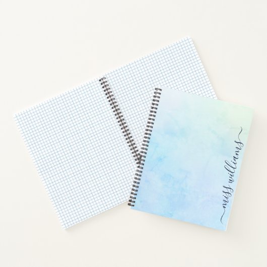 Trendy Ombre Calligraphy Monogram Journal Notizblock (Innenseite)