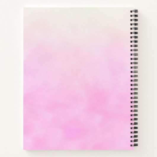 Trendy Ombre Calligraphy Monogram Journal Notizblock (Rückseite)