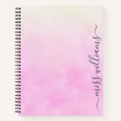 Trendy Ombre Calligraphy Monogram Journal Notizblock (Vorderseite)