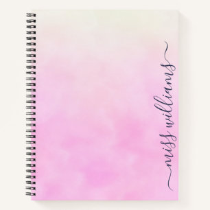Trendy Ombre Calligraphy Monogram Journal Notizblock