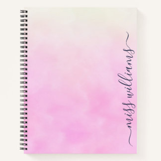 Trendy Ombre Calligraphy Monogram Journal Notizblock