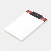 Trendy ombre farbig Design Monogramm Post-it Klebezettel (angewinkelt)
