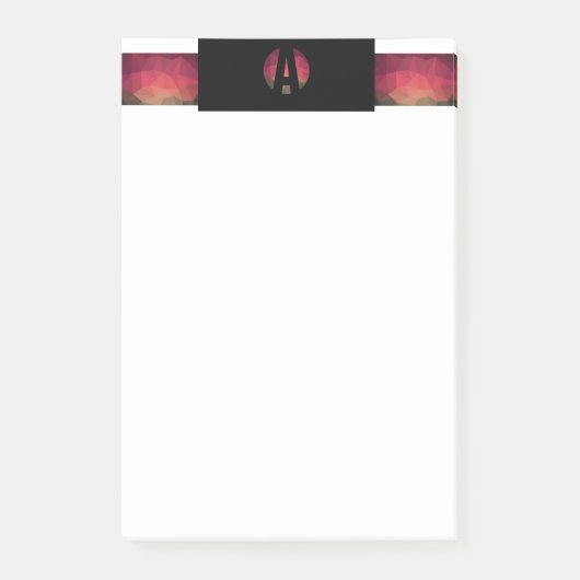 Trendy ombre farbig Design Monogramm Post-it Klebezettel (Vorderseite)