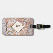 Trendy Ombre Marble, monogram-Personalisiert Gepäckanhänger (Vorderseite horizontal)