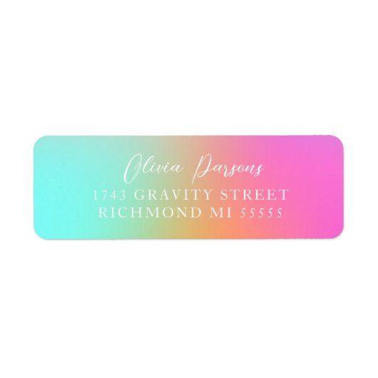 Trendy Ombre Rainbow Gradient Scripting Design (Vorne)