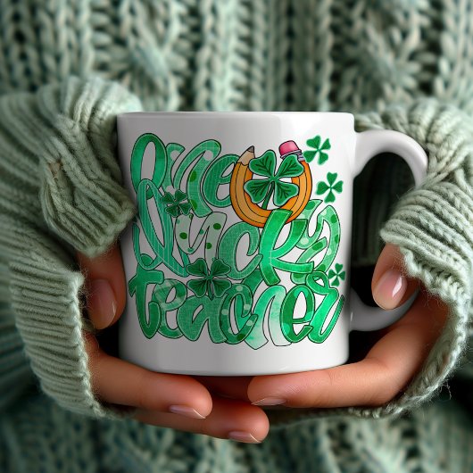 Trendy "One Lucky Teacher" Tasse