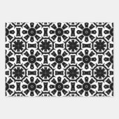 Trendy Op Art Chic Black & White Geometric Muster Geschenkpapier Set (Vorderseite 3)