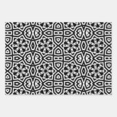 Trendy Op Art Chic Black & White Geometric Muster Geschenkpapier Set (Vorderseite)