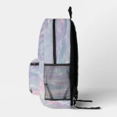 Trendy Opal Iridescent Holographic School Backpack Bedruckter Rucksack (Rechts)