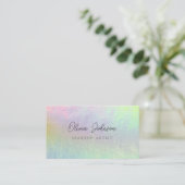 Trendy Opal Stone Holographic Business Card Visitenkarte (Stehend Vorderseite)