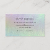 Trendy Opal Stone Holographic Business Card Visitenkarte (Rückseite)
