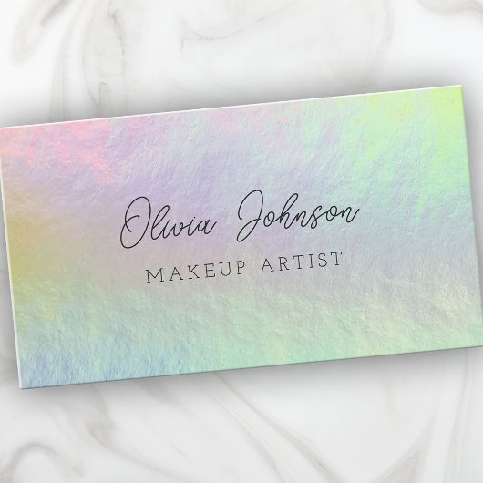 Trendy Opal Stone Holographic Business Card Visitenkarte