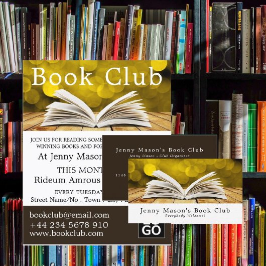 Trendy Open Book, Book Club buchen Visitenkarte