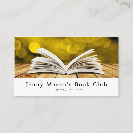 Trendy Open Book, Book Club buchen Visitenkarte (Vorderseite)