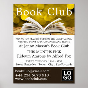 Trendy Open Book, Book Club Werbung Poster