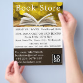 Trendy Open Book, Book Store Werbung Flyer (Hand)