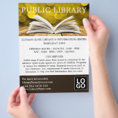 Trendy Open Book, Library Advertising Flyer (Hand)