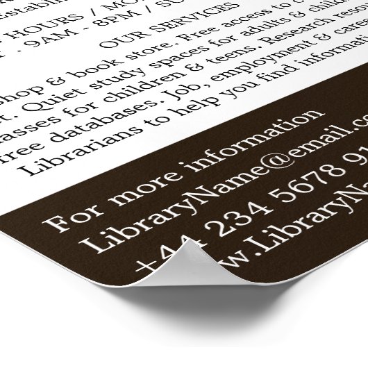 Trendy Open Book, Library Advertising Poster (Ecke)