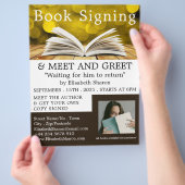 Trendy Open Book, Writers Book Signage Werbung Flyer (Hand)