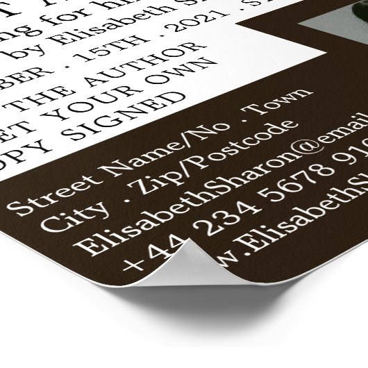 Trendy Open Book, Writers Book Signing Advertising Poster (Ecke)