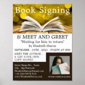 Trendy Open Book, Writers Book Signing Advertising Poster (Vorne)